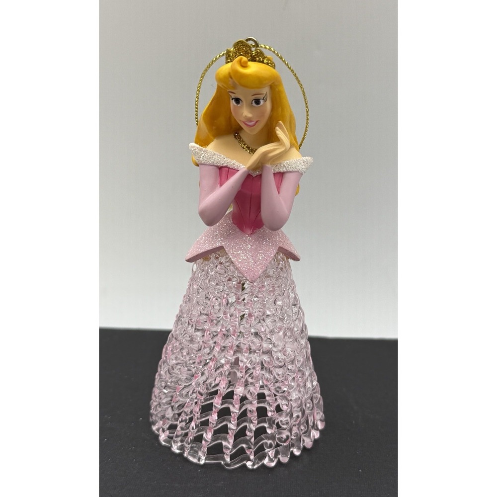 Disney PRINCESS Aurora GLASS BELL ORNAMENT Glass Lace Dress Collectible 2006